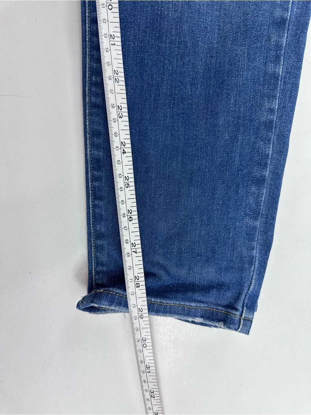 Michael Kors Women's Dark Blue Skinny Jeans with Subtle Distressing